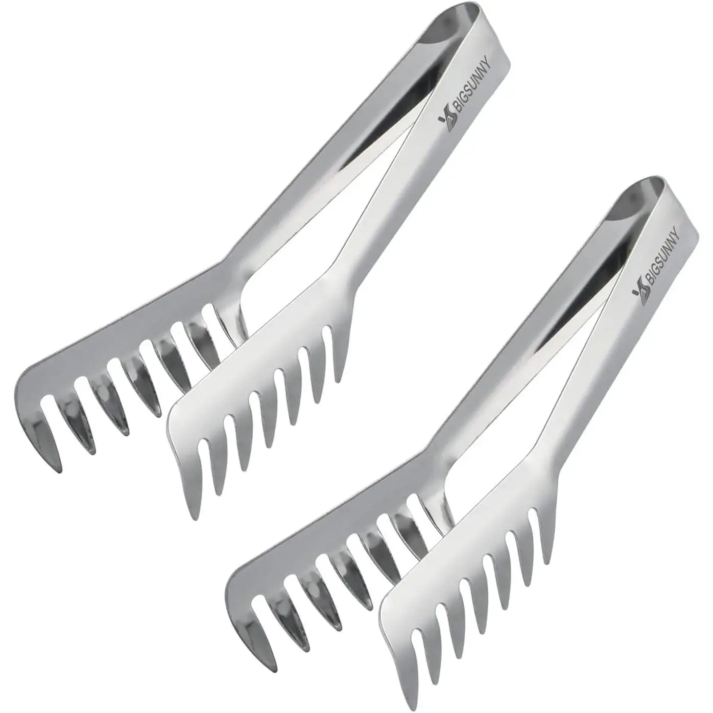 MSY BIGSUNNY 2 Pack Pasta Tong, Stainless Steel Food Tong Serving Tong, Spaghetti Tong Kitchen Utensils