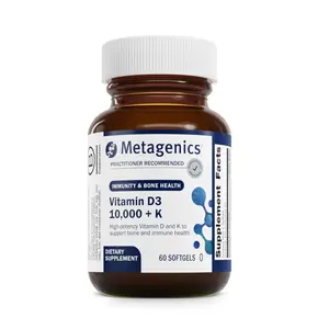 Metagenics Vitamin D3 and Vitamin K2 10,000 IU with MK-7- Vitamin D3 with K2 for Immune Support, Bone & Heart Health-Non-GMO, Gluten-Free-60 Softgels