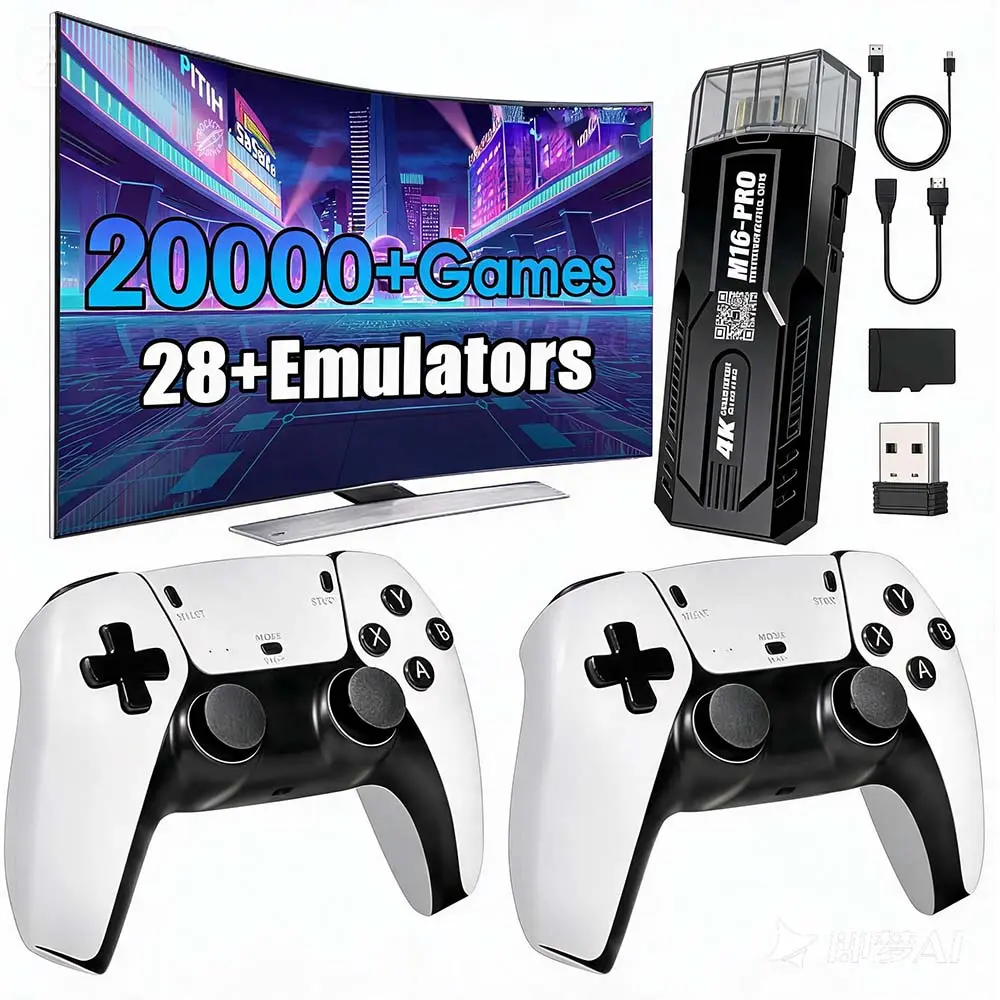 Retro Mass Games Console , Support download N64/PSP/PSX 28+ Emulators, 2 Wireless Controllers, HD Output, Built-in Games, Portable Tech Gadget  - Father's Day Gifts, Dad Gift for Adults, Fathers Day Gift Ideas, Men's Stuff