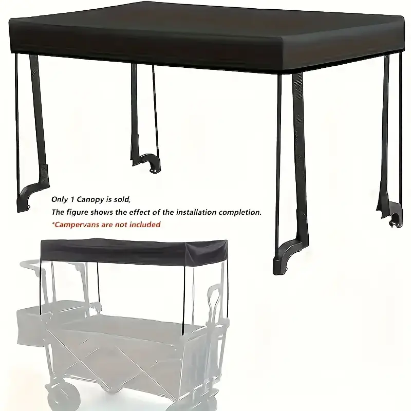 Durable Heavy-Duty Metal Frame Camping Cart Canopy Top (1 Piece, Canopy Only) - Easy Install, Removable Awning, Washable All-Purpose Cover, Fits 33.8-37 in Folding Utility Carts, Beach Trailers for Beach Trips, Quick Install