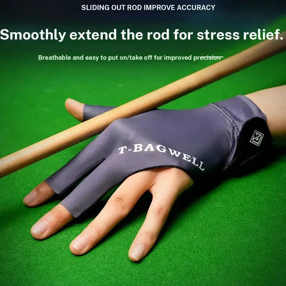 Professional Snooker Billiard Gloves Men Three Finger Ice Silk Breathable Anti-Slip Left Hand Single Pair Table Tennis Gloves Women Snooker Accessories Billiards Accessories