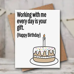 Funny Coworker/Boss Birthday Card | Humorous Greeting Card