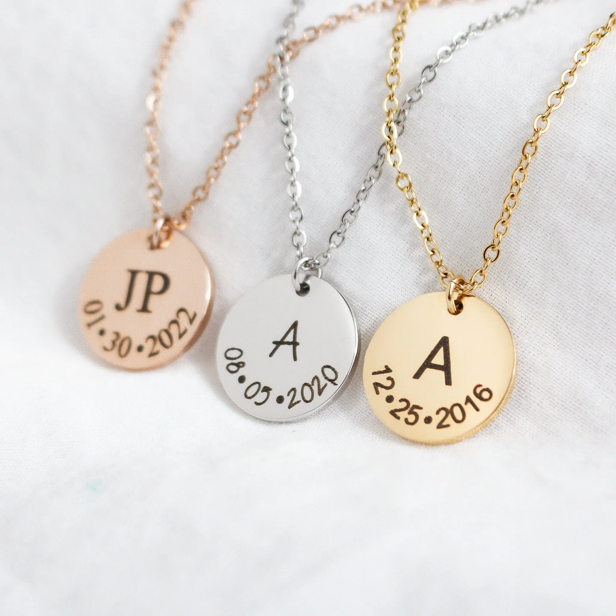 Personalized Monogrammed Initials and Date Necklace, Initial necklace, Date necklace, dating anniversary, unique gifts for girlfriend