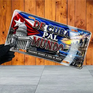 "De Cuba Pa’l Mundo Hagamos Grande a Cuba de Nuevo" Cuban Roots Identity Fispas Edition Wall Art, 12x6in Home Decor Plaque & Sign