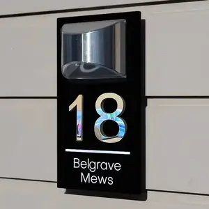 Personalized Solar House Number Plaques with Light - Custom Front Door Address Signs for Home - Durable and Weatherproof Decor