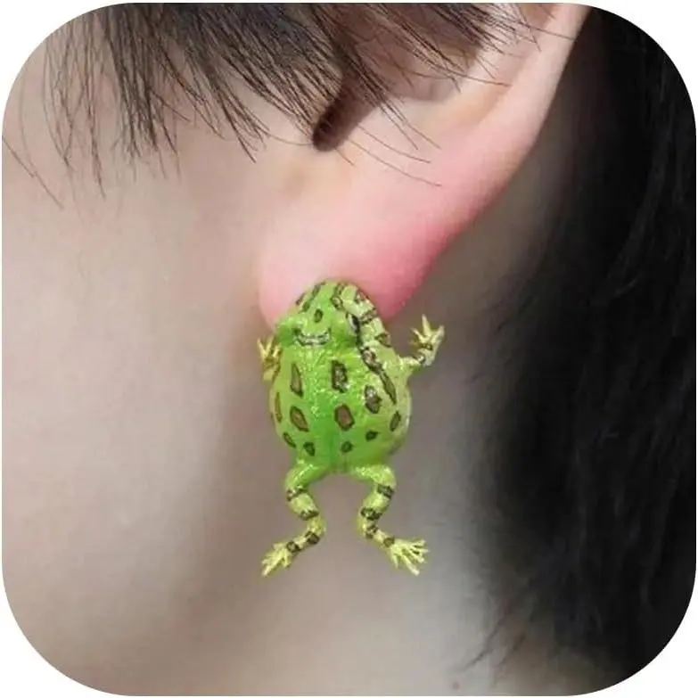 Lucky Silver Frog Earrings for Women Vintage Frogs Shaped Stud Earrings Cute Animal Earrings Frog Jewelry for Birthday Christmas