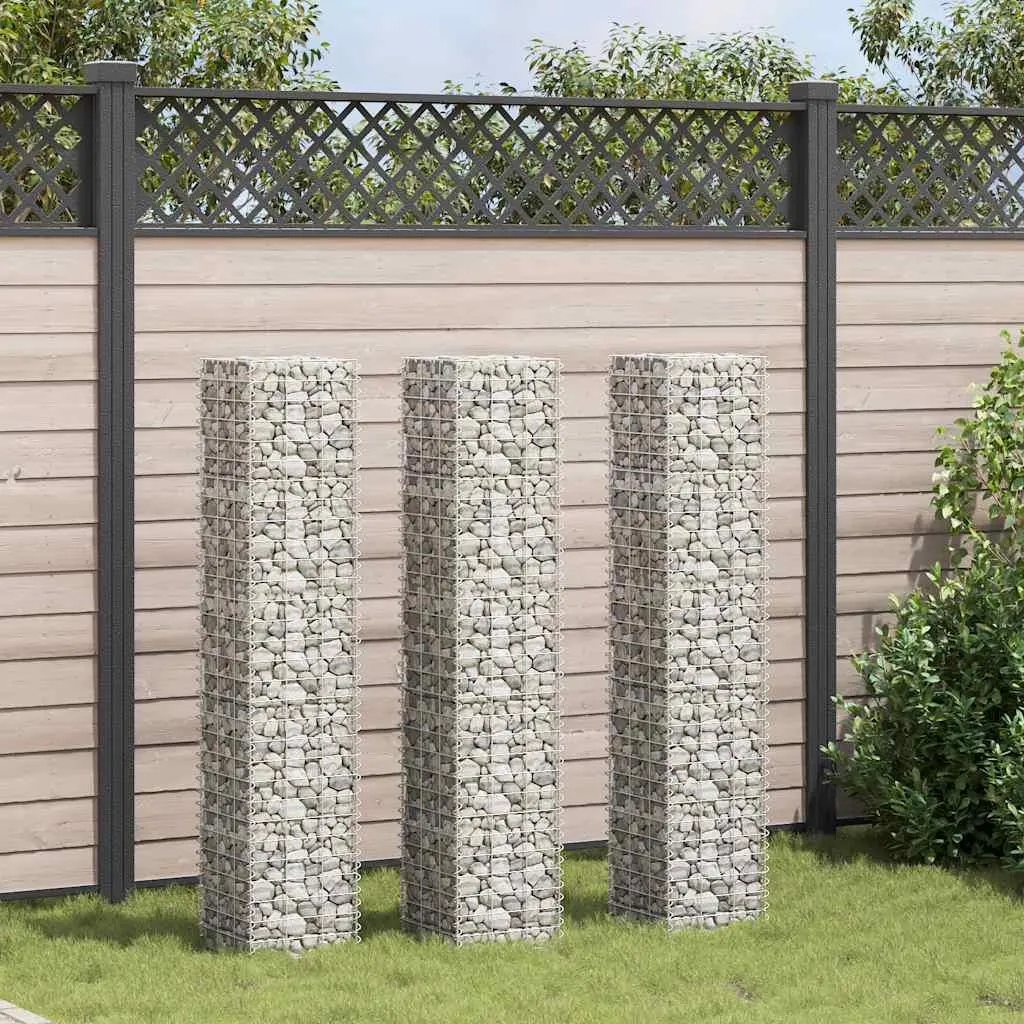 vidaXL Gabion Wall, Gabion Retaining Wall, Gabion Basket, Garden Stone Cage for Outdoor Backyard Patio Lawn Landscape, Heavy Duty Metal 151250