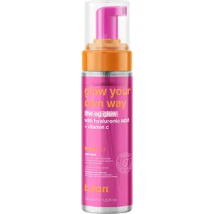 Glow Your Own Way - OG Glow Mousse | b.tan Clear Self Tanner Foam | Rinse Free, Best 1 Hour Express Sunless Tanning Water Mousse, Dark, No Transfer, Moisturizing, Lightweight, Face & Body, No Fake Tan Smell, Golden Glow, Hyaluronic Acid, Vitamin C summerv
