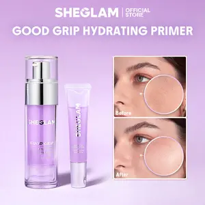 SHEGLAM Good Grip Hydrating Primer-Blueberry+AHA Hydrating Makeup Base Lightweight Smooth Pore Minimizing Long Lasting Dewy Finish Face Primer Gentle Exfoliating Formula