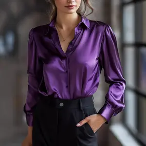 ✨ Luxe Glow Satin Blouse – Elegant Button-Up