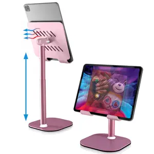 Munuha Mededs Cell Phone Stand, Fully Adjustable Foldable Desktop Phone Holder Cradle Dock Anti-Slip Base Convenient Charging Port, Fits All Smartphones For Apple Iphone 17 16 15 Samsung , Premium iPad Stand for Desk, iPad Holder, Kindle Holder Cellphone