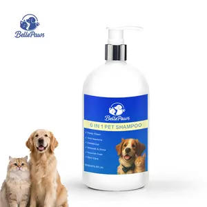 BellePaws 6-in-1 Pet Shampoo for Dogs & Cats ,16.9oz,Keeps Smell Good For One Week Freshness，Gentle Amino Acid Cleanse&MinkOil Nourishment ,Deep Clean Anti-Odour, Enhances Coat Shine, Easy Rinse