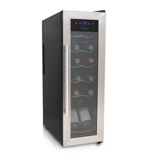 12 Bottle Wine Cooler, Compact Fridge, Digital Control, Stainless Steel