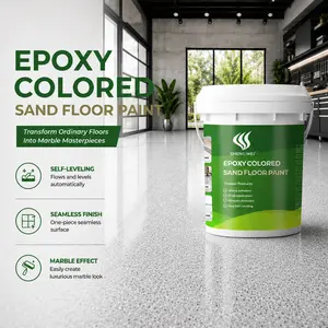 shengwei Floor paint Marble Gray Epoxy Floor Coating Kit - Waterproof, Self-Leveling & Non-Slip Garage Floor