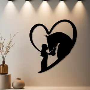 HousewarmingGift|1pc Heart Wall Art, Heart Decoration with Premium Finish - Ideal Gift for Birthday & Desktop Decor & Valentine's Day & Anniversary (Indoor Decor) - Home Wall Art for Indoor Wall & Outdoor Fence (Decor Home Styling Lovers Pick)
