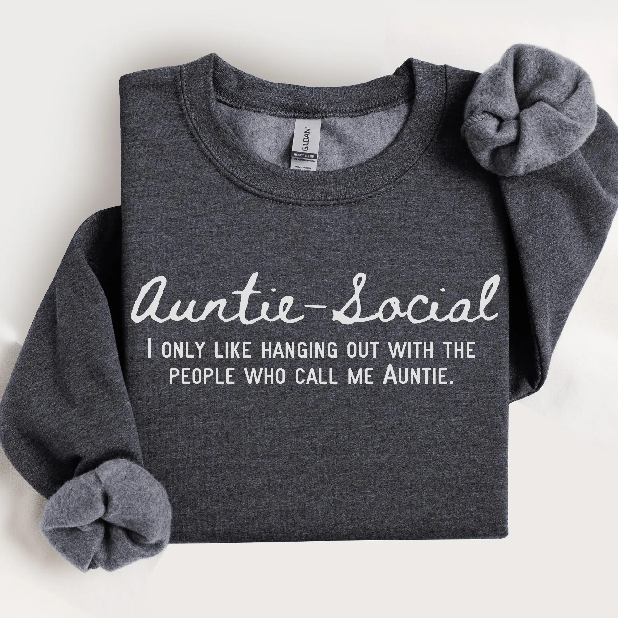 Auntie Gift Sweatshirt, Funny Auntie-Social Tee, New Auntie Pregnancy Announcement Shirt, Best Aunt Birthday Gift