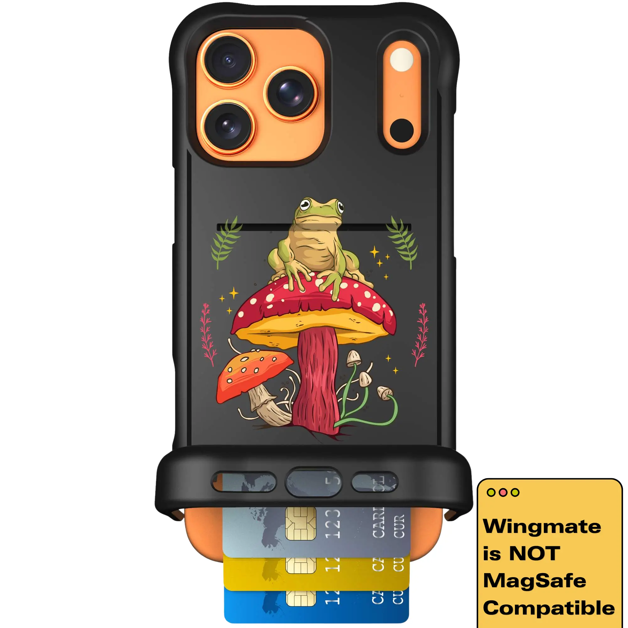 Scooch Wingmate Hidden Wallet Case - Toadstool Frog (Not MagSafe Compatible)