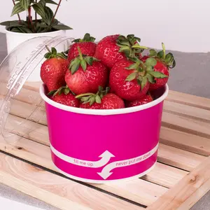 [600 ct] 20 oz Paper Food Containers | 127 mm | Pink