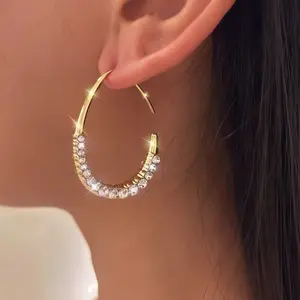 18K Gold Plated Earrings, Women's Oval Diamond Earrings Drop shaped Hypoallergenic Earrings,Jewelry Gifts For Women Teen Girls