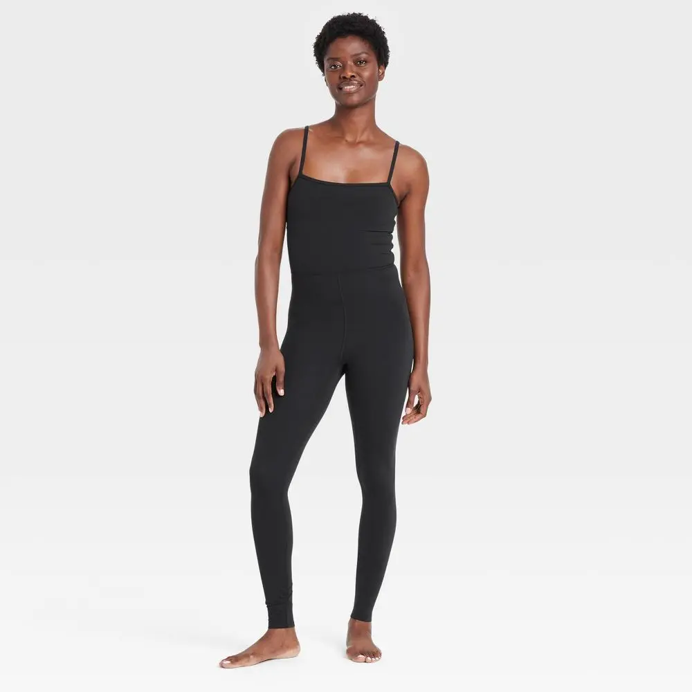Women's Everyday Soft Active Bodysuit - All In Motion Black XS: Moisture Wicking Quick Drying UPF 50+ Adjustable Straps