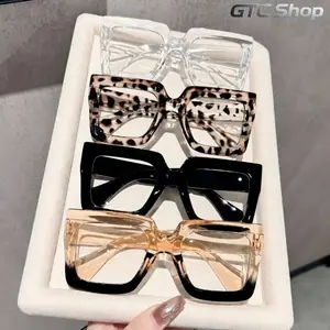 Unisex 4-Pack Leopard & Ombre Eyeglasses, Stylish Casual Fashion Frames, Lightweight Comfortable Design, Versatile All-Match Sports Eyewear, Accessories for Women, Perfect for Everyday Use & Outdoor Activities #summervibes