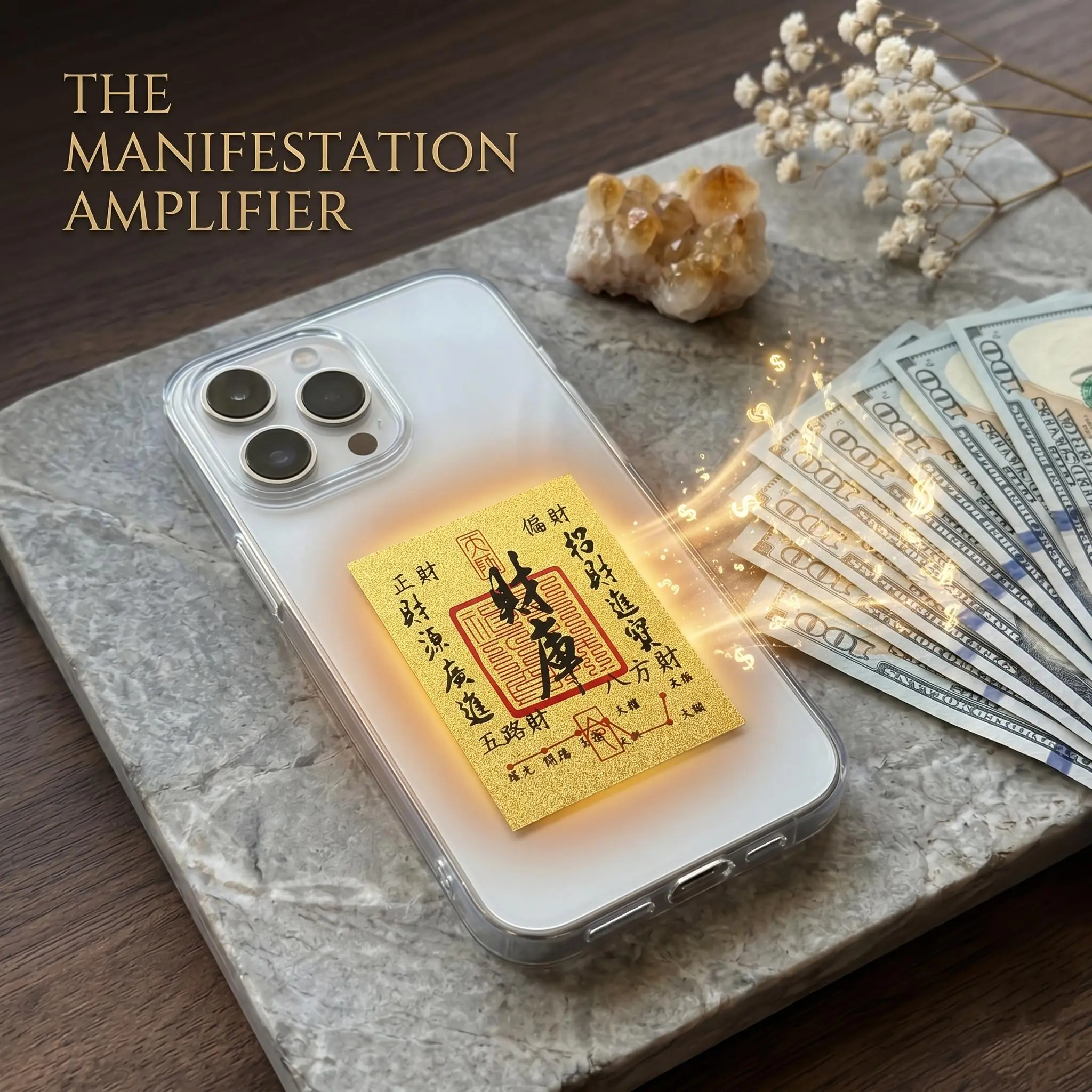 THE MANIFESTATION AMPLIFIER |   24/7 Wealth Anchor Your daily physical anchor for effortless abundance. Designed for your phone, wallet, or daily carry.
