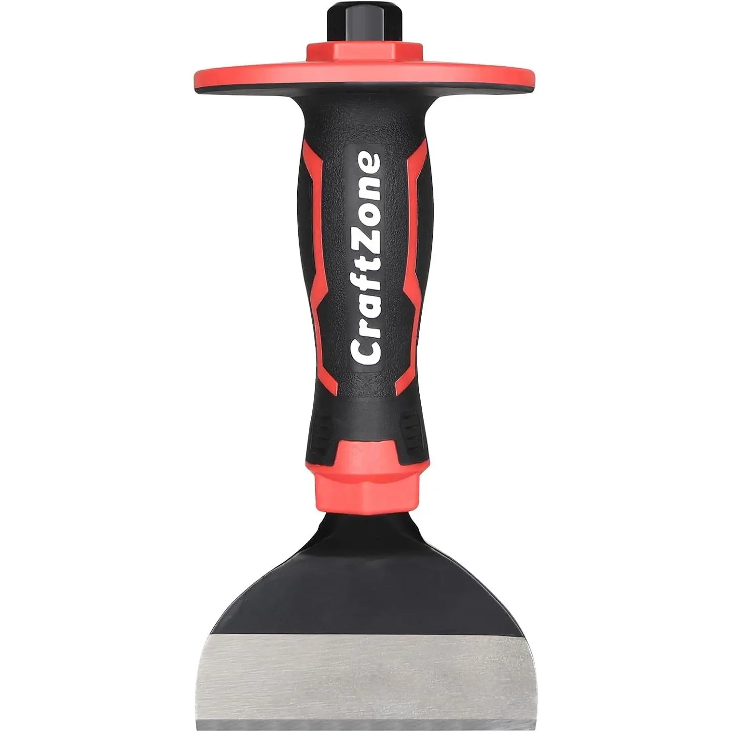 8-Inch Rock Chisel, Masonry Chisel with Protective Handle, Heavy Duty Flat Concrete Cold Stone Chisel for Brick Cutting, Demolition, Sculpting Chipping, and Breaking Mason Tools