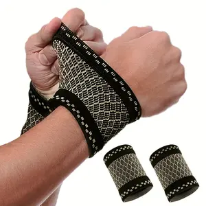 Geometric Pattern Wrist Brace, 2 Counts Elastic Wrist Band, Breathable Wrist Protector for Men & Women, Sports Protective Gear for Tennis Basketball, Wrist Wraps