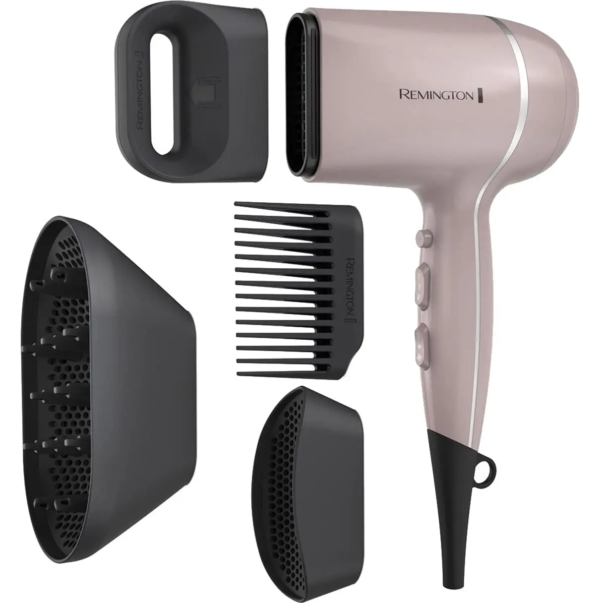 Remington Pro Wet2style Hair Dryer, Ionic & Ceramic Technology, 1875 Watts | Ionic and Ceramic Drying Technology, Unique Attachments and Diffuser, stylish mauve color, 3 Heat and 2 Speed Settings