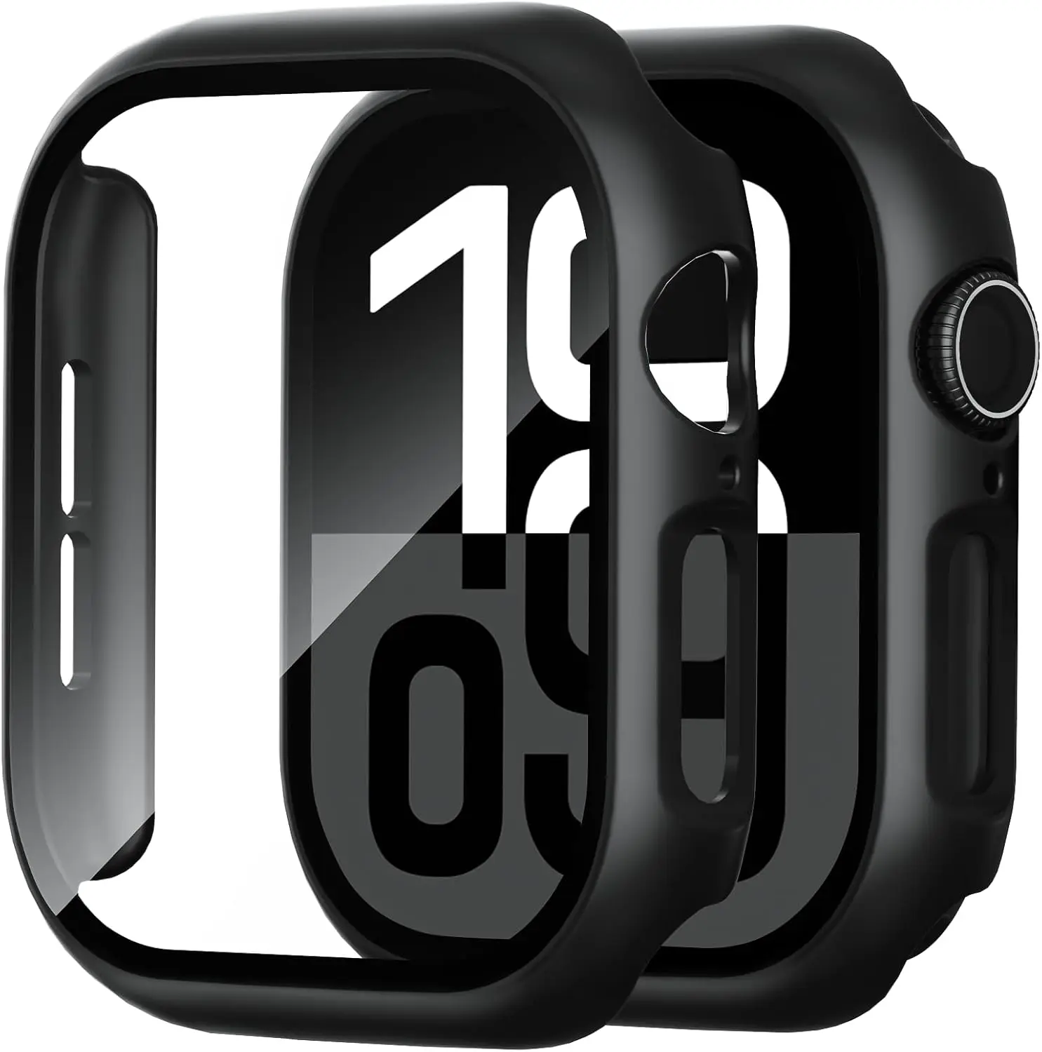2-pack Apple Watch screen protectors made of PC material, with tempered glass cover and protective pad. Suitable for iWatch series 11, 10 - 46mm specifications.