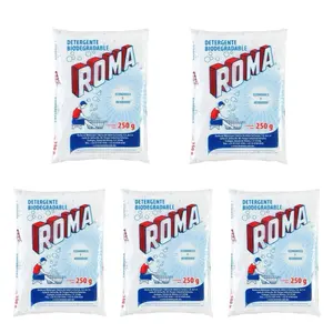 ROMA Biodegradable Laundry Powder Detergent, 250g Each, 5 Pack, Economical & Renewable, Ideal for Everyday Use