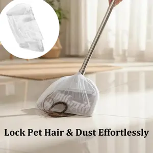Disposable Broom Covers - Effortlessly Trap Hair, Dust & Debris. Features a See-Through Stretch Design (8-20 Inches) for Quick, Mess-Free Cleanup Cleaning