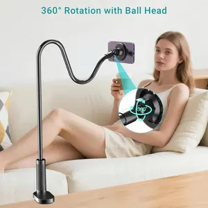 Gooseneck Magnetic Phone Holder 360° Rotating Lazy Stand Mount for Desk Bed Bedside