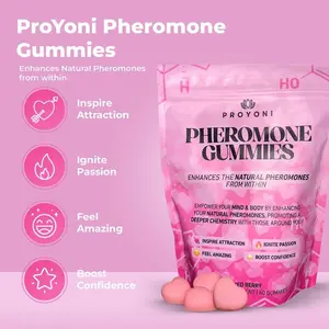 ProYoni Pheromone Boost Gummies for Women, Maximize Natural Internal Pheromone Production to Enhance Personal Charm, Delicious Mixed Berry Flavor Daily Edible Supplement, 60 Count personal charm booster female attraction supplement Dietary Fitness Vitamin