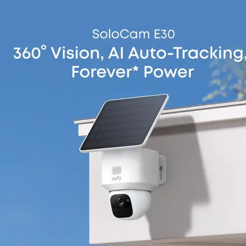 eufy Security SoloCam E30 Solar-Powered Wireless Outdoor Camera, 360° Pan, 2K Clarity, HomeBase S380 Compatible, No Monthly Fee, Micro SD Support, AI Tracking, AI Auto Lock Records Moving Targets, Smart Home Gadgets, Night Vision Security Systems,techvibe