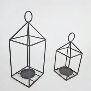 Set of 2 Geometric Frame Lantern Candle Holders, Modern Nordic Style, Wedding Table Centerpiece, Home Decor, Outdoor Use