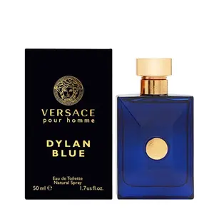Versace Dylan Blue Pour Homme EDT for Men 1.0 oz 30ml 1.7oz 50ml & Full-size 3-PC Gift Set Earthy Woody Scent Fresh Aromatic Citrusy Fragrance Long Lasting