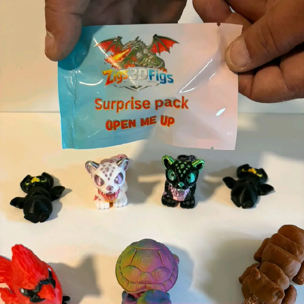 Plastic Artistic 5 Miniature Craft Figures, Decorative Sculptures & Home Decor Ornaments,Collectible 3D-Printed Ornaments (Packaged individually)
