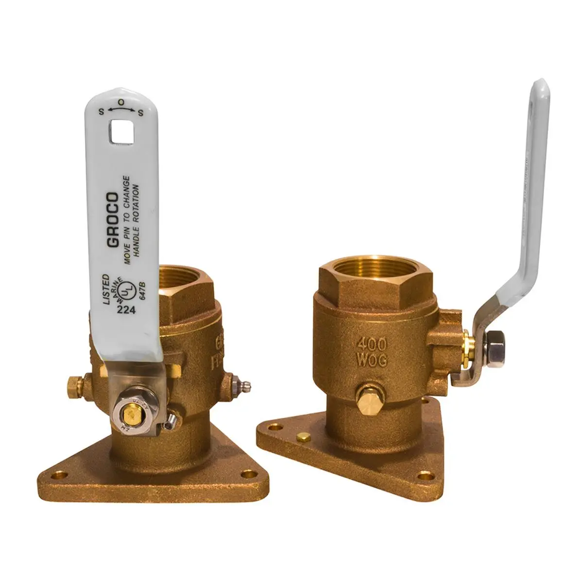 Groco FBV-2000 2 in. Bronze Tri-Flanged Ball Valve & Seacock