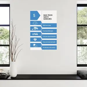 Haul Truck Safety Poster Canvas for Bedroom Living Room Decor 12x18inch(30x45cm) Unframe-style