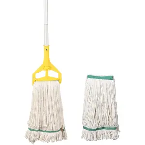 Loop-End String Mop, Heavy Duty Commercial Industrial Mop with Extra Mop Head Replacement, 59 in Handle for Floor Cleaning
