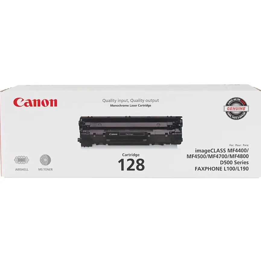 Canon 128 Black Standard Yield Toner Cartridge (3500B001AA)