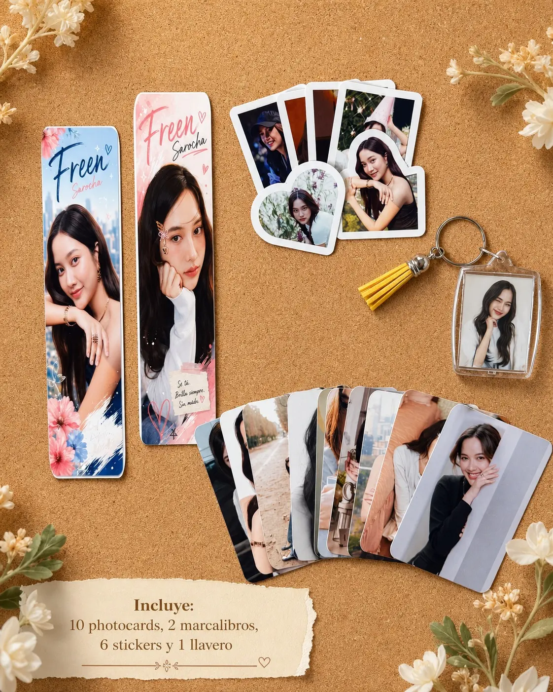 Freen Sarocha Arte GLBundle - Includes Photocards, Bookmarks, Stickers, and Keychain