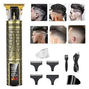 Electric Hair Clippers (Large Digital Display / Premium Model) | Battery Level & Settings at a Glance | Eiffel Tower Embossed Casing | Alloy Blade & Powerful Motor—The Ultimate Tool for Fades & Precision Carving