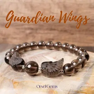 Guardian Wings - Obsidian Carved Crystal Energy Healing Bracelets X0 Perfect for Men, Women, Couples, and Friends | Ideal for Daily Wear, Meditation, Gift