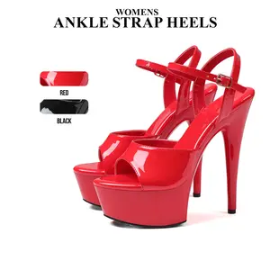 Womens High Heels Peep Toe Ankle Strap Catwalk Heels Buckle Stiletto Heel Sandals Fashionable Party Platform Heel Pumps