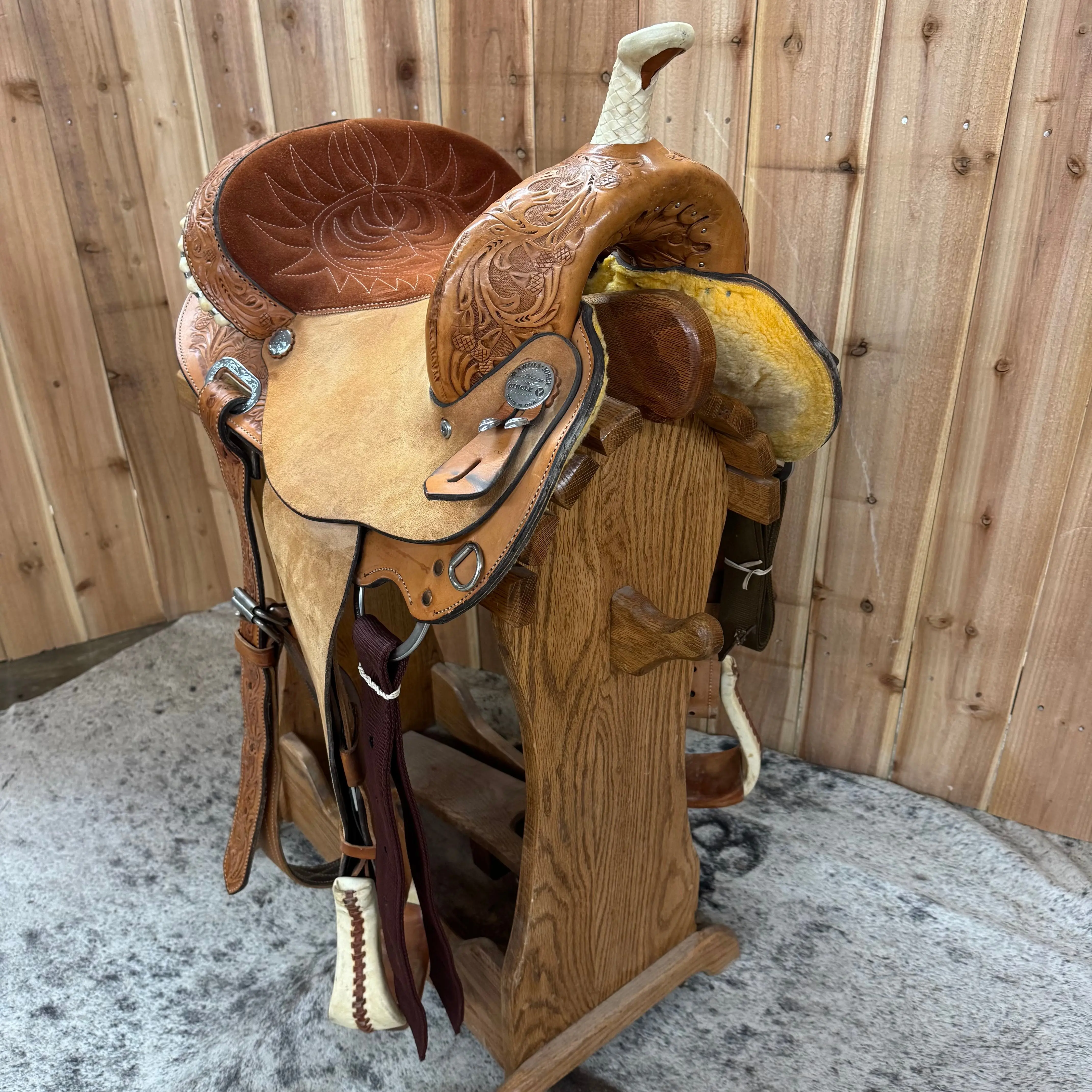 Used Circle Y Martha Josey Barrel Saddle, 13.5" Seat