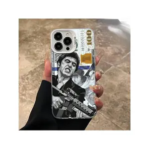 Scarface Tony Montana Dollar Bill Print Clear Phone Case / iPhone 17 Pro Max / iPhone 16 Pro Max / iPhone 15 Pro Max / iPhone 14 Pro Max / iPhone 13 Pro Max / Galaxy S26 Ultra / Galaxy S25 Ultra / Galaxy S24 Ultra / Galaxy S23 Ultra / Galaxy S22 Ultra