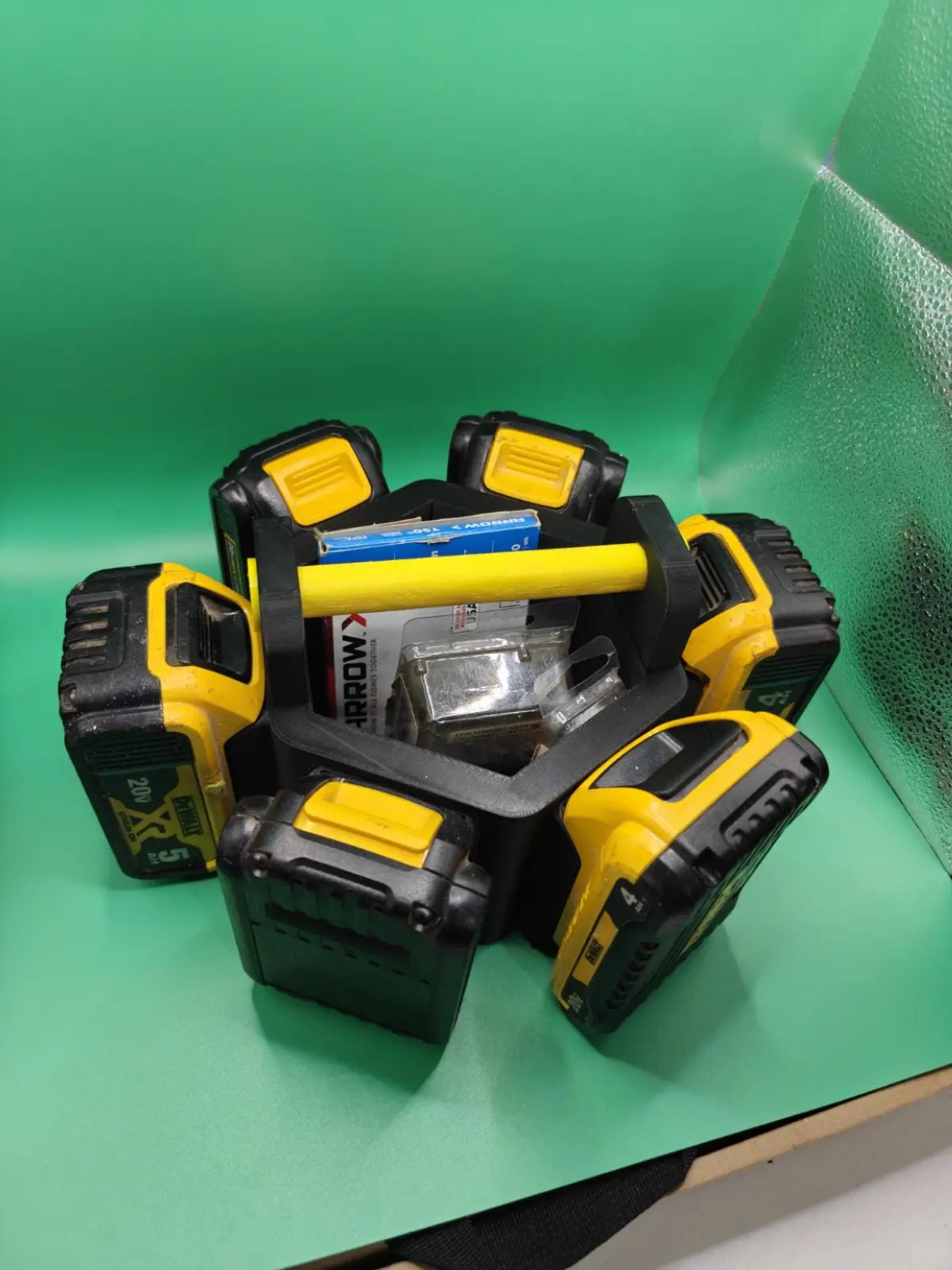 6-Slot Wall-Mount Organizer for 20V/60V Tool Batteries – Holds 6 Batteries Securely