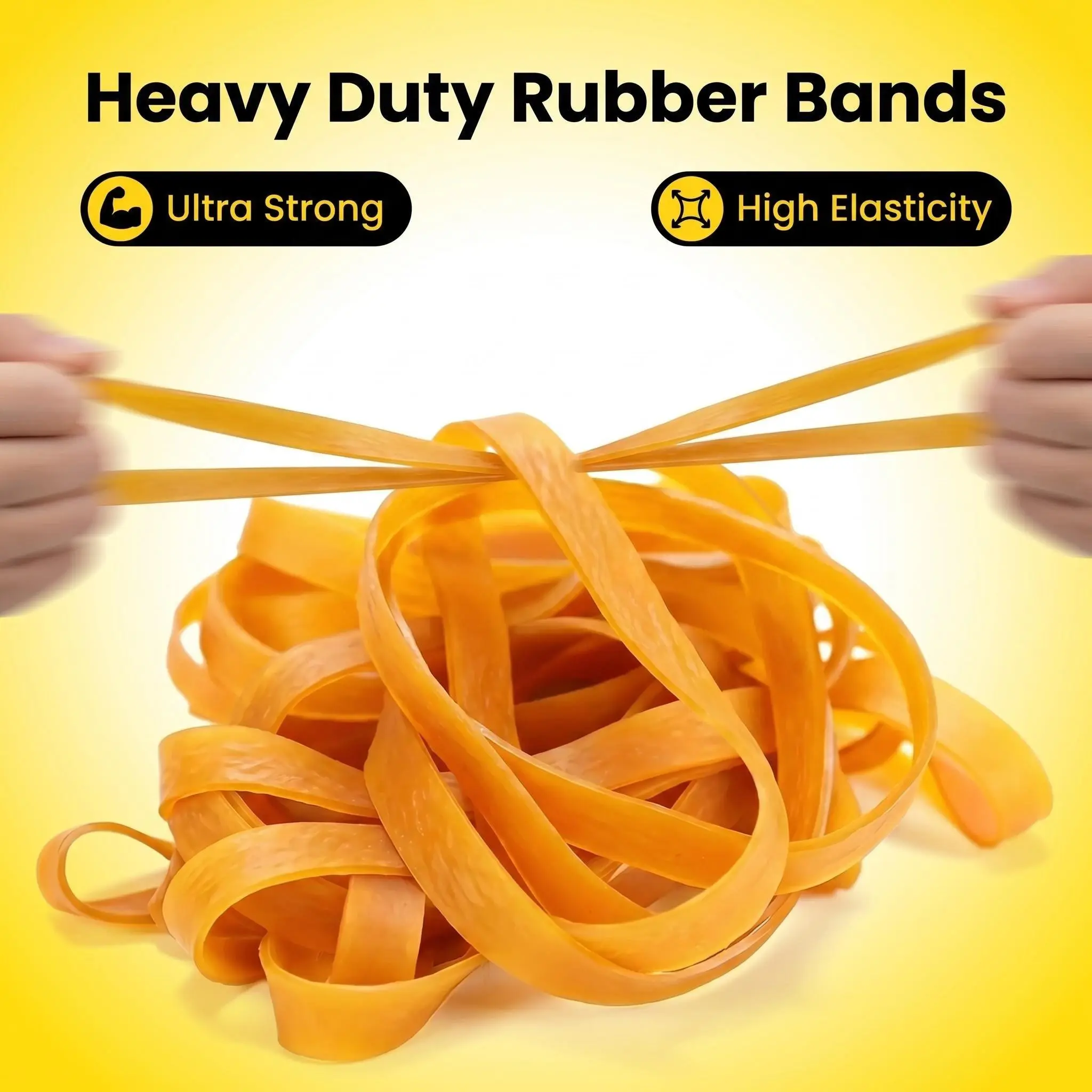 50 Elastic Bands, Rubber Bands, 3.15 Inches Diameter, 0.39 Inches Width, Durable Office & Home Use, Convenient for Small Items, Strong and Reliable